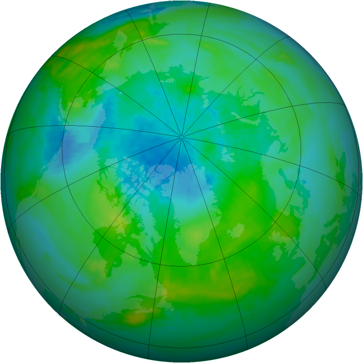 Arctic ozone map for 01 September 1985